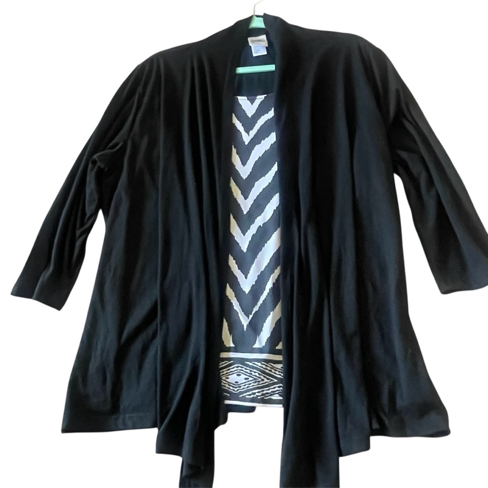 Just My Size 2in1 Black Open Front Cardigan
